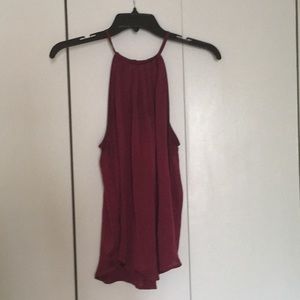 SHIA HAMMERED SATIN HIGH NECK PLEATED TANK